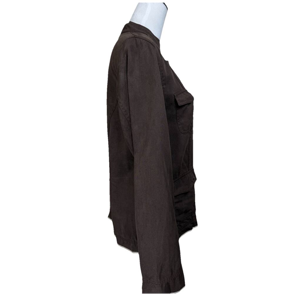 Christopher & Banks Women's Jacket Button Up Brown Sz M Lightweight Pockets - Picture 6 of 16